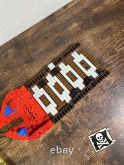 Vintage Lego Pirate Ship Hull Parts Brown Red Incomplete Skulls Eye