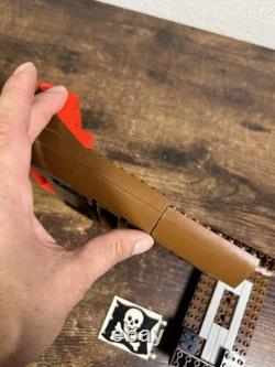 Vintage Lego Pirate Ship Hull Parts Brown Red Incomplete Skulls Eye
