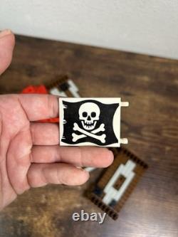 Vintage Lego Pirate Ship Hull Parts Brown Red Incomplete Skulls Eye