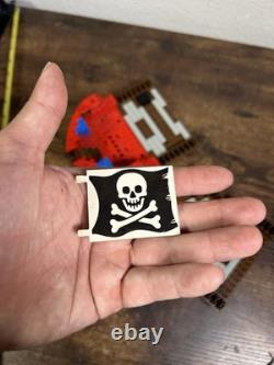 Vintage Lego Pirate Ship Hull Parts Brown Red Incomplete Skulls Eye