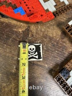 Vintage Lego Pirate Ship Hull Parts Brown Red Incomplete Skulls Eye