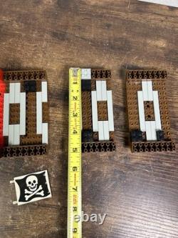 Vintage Lego Pirate Ship Hull Parts Brown Red Incomplete Skulls Eye