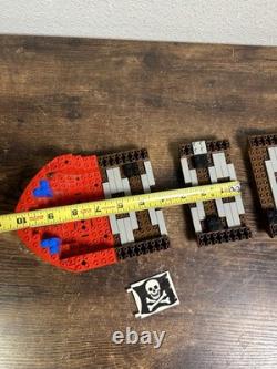 Vintage Lego Pirate Ship Hull Parts Brown Red Incomplete Skulls Eye