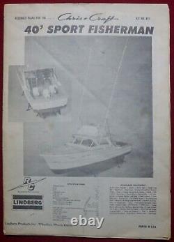 Vintage Lindberg Chris Craft 40' Sport Fisherman Kit for Parts (no hull) Look