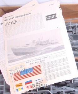 Vintage Lindberg PT 109 US Navy Torpedo Boat 1/32 Scale Model For Parts