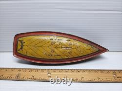Vintage Lindstrom Tin Litho Toy Boat Hull Parts Or Repair Only