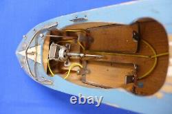 Vintage Line Mar Wood Toy Boat Battery Op Louis Marx Linemar Japan Parts Restore