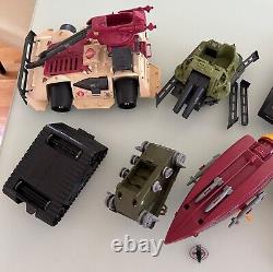 Vintage Lot GI Joe Cobra Vehicles jeep boat helicopter tank incomplete parts 80s