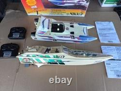 Vintage Lot Nikko RDC-19203 Barracuda Thunder + Tiger RC Boats For Parts