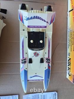 Vintage Lot Nikko RDC-19203 Barracuda Thunder + Tiger RC Boats For Parts