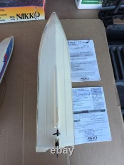 Vintage Lot Nikko RDC-19203 Barracuda Thunder + Tiger RC Boats For Parts