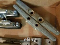 Vintage Lot Ship Sail Boat Cleats Rope Tie Downs Hardware Marine Parts Steel Old