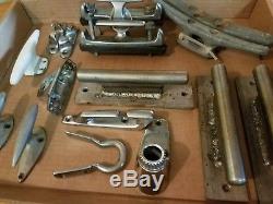 Vintage Lot Ship Sail Boat Cleats Rope Tie Downs Hardware Marine Parts Steel Old