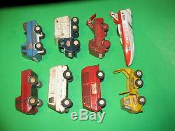 Vintage Lot of Mini Tonka Trucks Car Truck Van parts only or repair plus boat