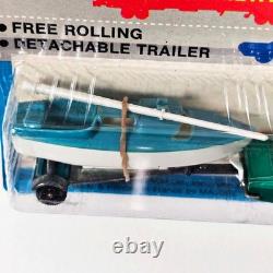 Vintage Majorette 338 Super Tandems Chrysler 180 Sedan, Trailer & Sail Boat
