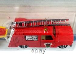 Vintage Majorette 362 Super Tandems Dodge Fire Engine & Boat / Made in France