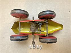 Vintage Marx (Midget) No 4 Boat Tail Race Car Wind-Up Tin Litho Parts or Repair
