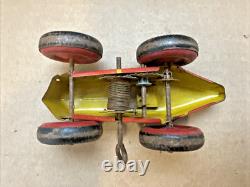 Vintage Marx (Midget) No 4 Boat Tail Race Car Wind-Up Tin Litho Parts or Repair