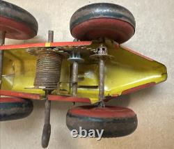 Vintage Marx (Midget) No 4 Boat Tail Race Car Wind-Up Tin Litho Parts or Repair