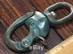 Vintage Merriman #3 Large Bronze Snap Shackle With Swivel Bail Aprox 5 1/2