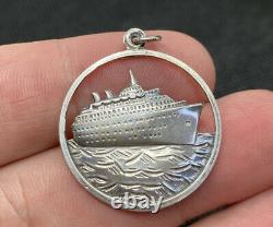 Vintage Mid Century Sterling Silver 925 M. S. Skyward Ship Boat Charm Pendant