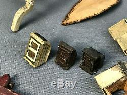 Vintage Miniature MODEL BOAT-SHIP PARTS Collection Hand-Carved Wooden Huge Lot