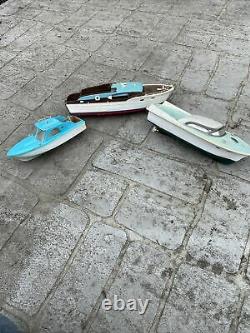 Vintage Model Battery Operated Motor Toy Speed Boat Lot Parts MIC HK Japan USA