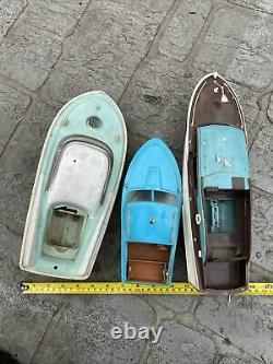 Vintage Model Battery Operated Motor Toy Speed Boat Lot Parts MIC HK Japan USA