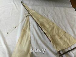 Vintage Model Yacht Sail Boat Ship Movable Rudder 31 long -for Parts Or Repair