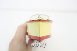 Vintage Motorized Wood Toy Boat Red Beige Tin Parts Wood Hull -M81