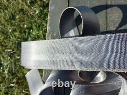 Vintage NOS Roll Ford Seat Belt Webbing 15' Grey Silver Gray