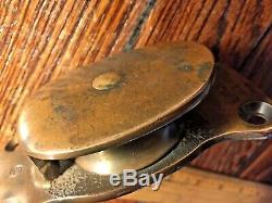 Vintage New Stock Merriman Bronze Cheek Snatch Block 1 3/4 Sheave, 1/2 Line