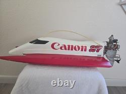 Vintage Nitro RC tunnel Hull Boat 3.5cc K&B Outboard For Parts/Repair F1 Hydro