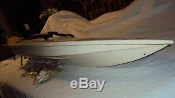 Vintage Nitro remote control boat V hull outdrive rudder R/C parts repair 37 in