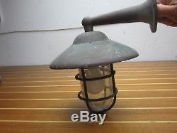 Vintage OCEANIA Marine Boat Antique Solid Bronze Bulkhead Light Fixture with Mount
