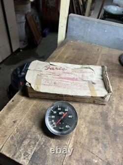 Vintage Old Faria Marine Boat Ship Speedometer Speedo MPH Gauge W Box Parts USA