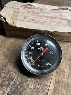 Vintage Old Faria Marine Boat Ship Speedometer Speedo MPH Gauge W Box Parts USA