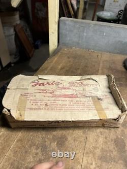 Vintage Old Faria Marine Boat Ship Speedometer Speedo MPH Gauge W Box Parts USA