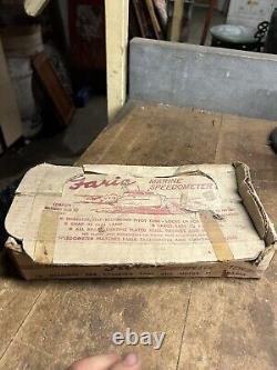Vintage Old Faria Marine Boat Ship Speedometer Speedo MPH Gauge W Box Parts USA