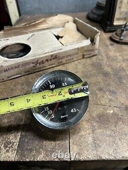 Vintage Old Faria Marine Boat Ship Speedometer Speedo MPH Gauge W Box Parts USA