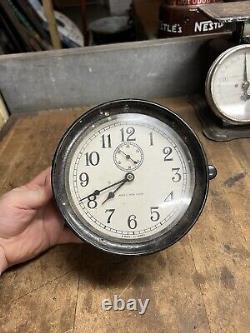 Vintage Old Original Boat Ship Marine Mark I Deck Clock 8 Days 11 Jewels Parts