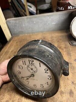 Vintage Old Original Boat Ship Marine Mark I Deck Clock 8 Days 11 Jewels Parts