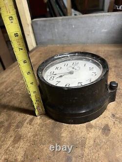 Vintage Old Original Boat Ship Marine Mark I Deck Clock 8 Days 11 Jewels Parts