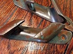 Vintage Old Pair Of Perko Cast Bronze Bow Chocks 6 Nice Patina