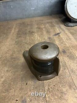 Vintage Old Perko Boat Ship Maritime Blue Glass Bow Light Lamp Brass Parts USA