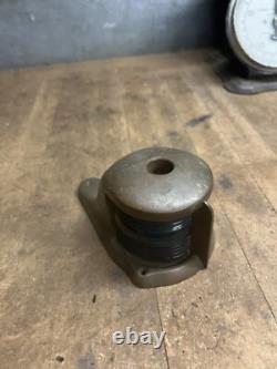 Vintage Old Perko Boat Ship Maritime Blue Glass Bow Light Lamp Brass Parts USA