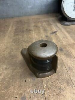 Vintage Old Perko Boat Ship Maritime Blue Glass Bow Light Lamp Brass Parts USA