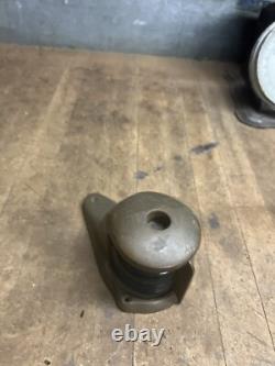 Vintage Old Perko Boat Ship Maritime Blue Glass Bow Light Lamp Brass Parts USA