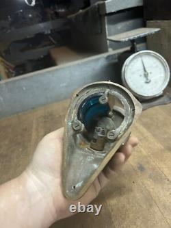 Vintage Old Perko Boat Ship Maritime Blue Glass Bow Light Lamp Brass Parts USA