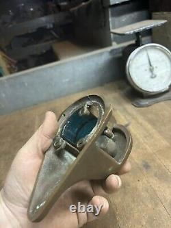 Vintage Old Perko Boat Ship Maritime Blue Glass Bow Light Lamp Brass Parts USA